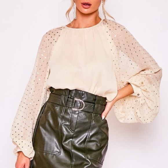Tops - ✨SHEER BALLOON SLEEVE BLOUSE✨